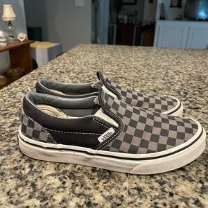 Vans Slip Ons Black & Grey Checker